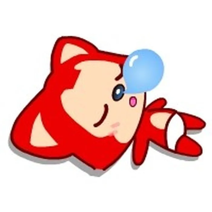 異常な眠気で寝落ちしている可愛い漫画風キャラクター、鼻から大きな緑のよだれ泡が出ているイラスト