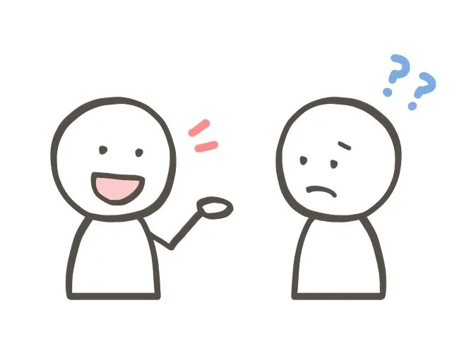 説明を聞かず理解できない患者を表す棒人間のイラスト