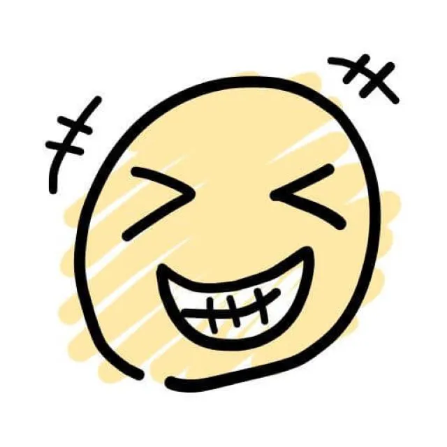 大笑いする中医師のイラスト 目をつぶって口を大きく開けたユーモラスな表情