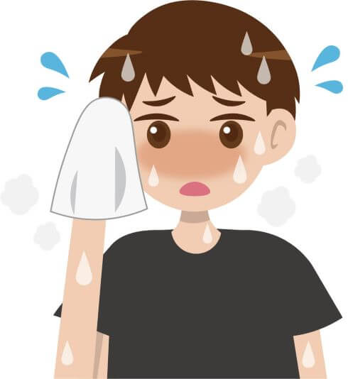 汗かき（多汗症）の人は体が弱い