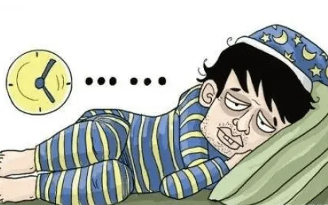 病人服を着た男性がベッドに横になり、隣に時計が描かれたイラスト。重症筋無力症の治療を象徴。